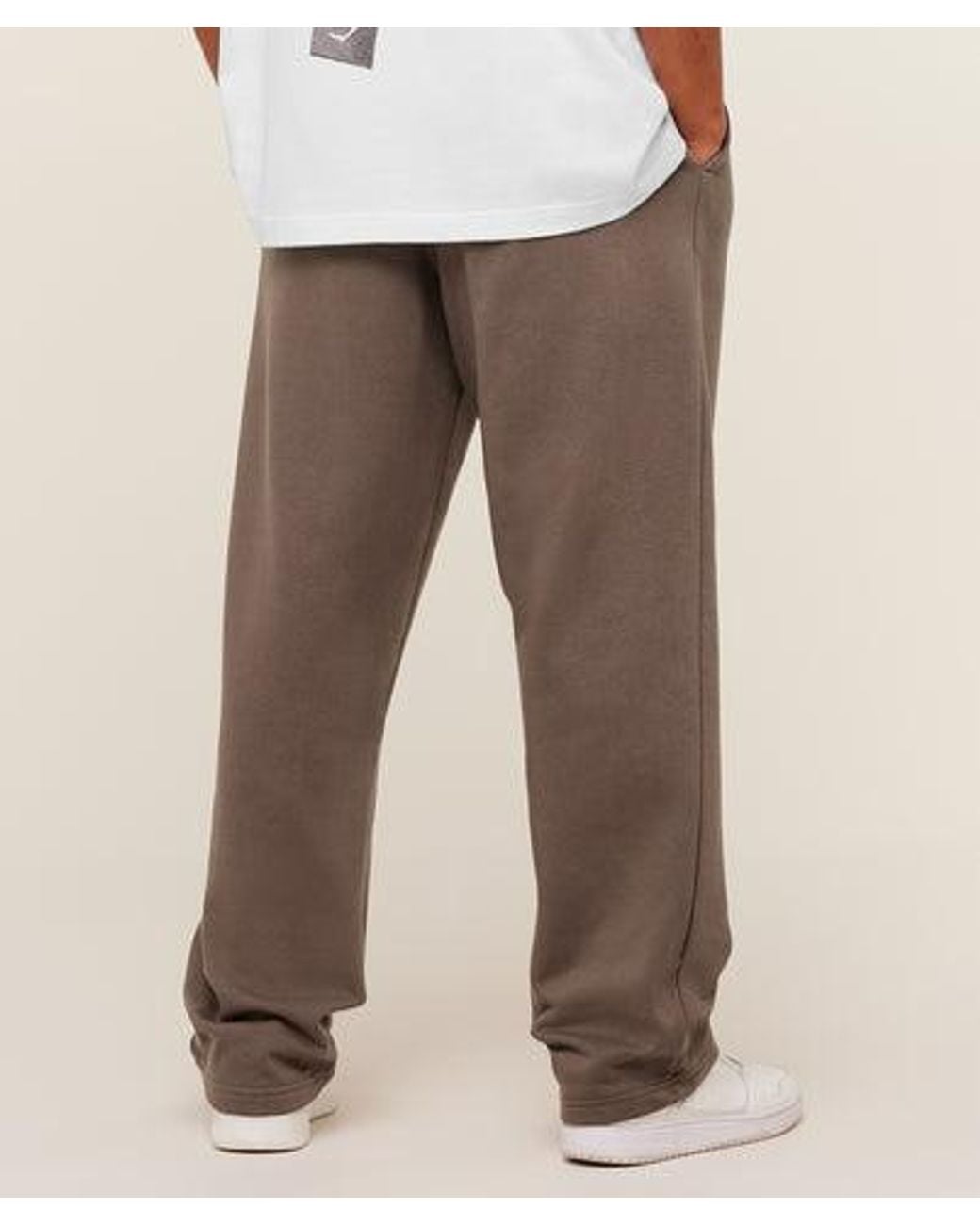 GYMSHARK Brown Crest Straight Leg Joggers for men