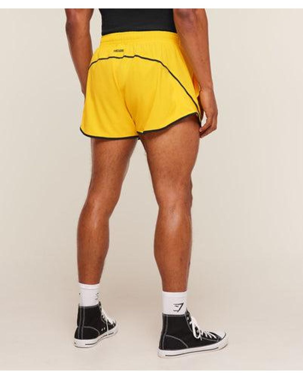 GYMSHARK Yellow Accent Conditioning Shorts for men