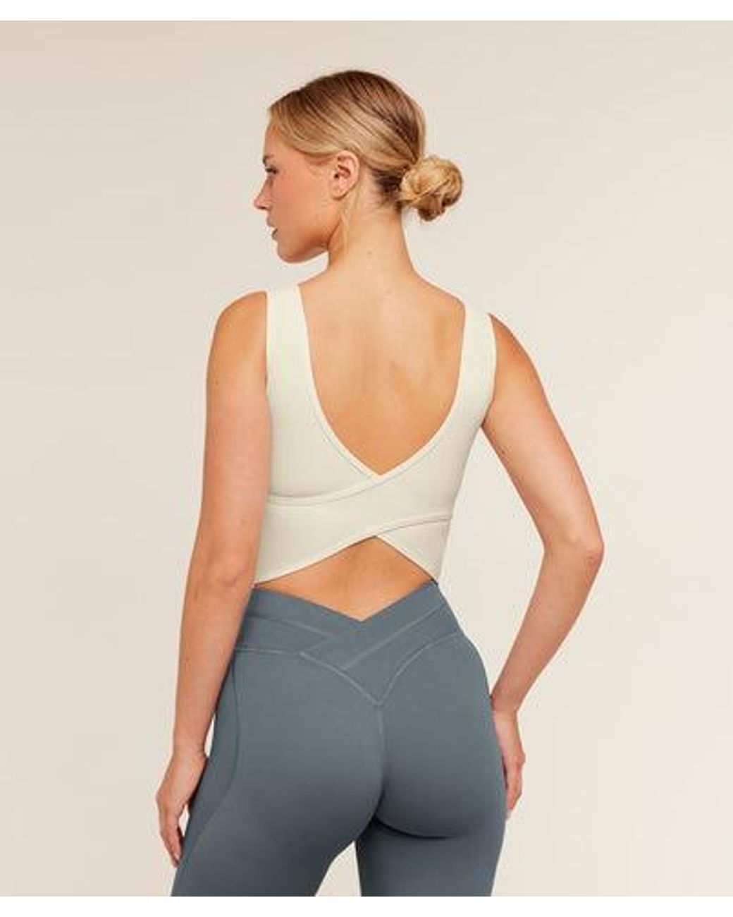 GYMSHARK Blue Crossover Back Tank