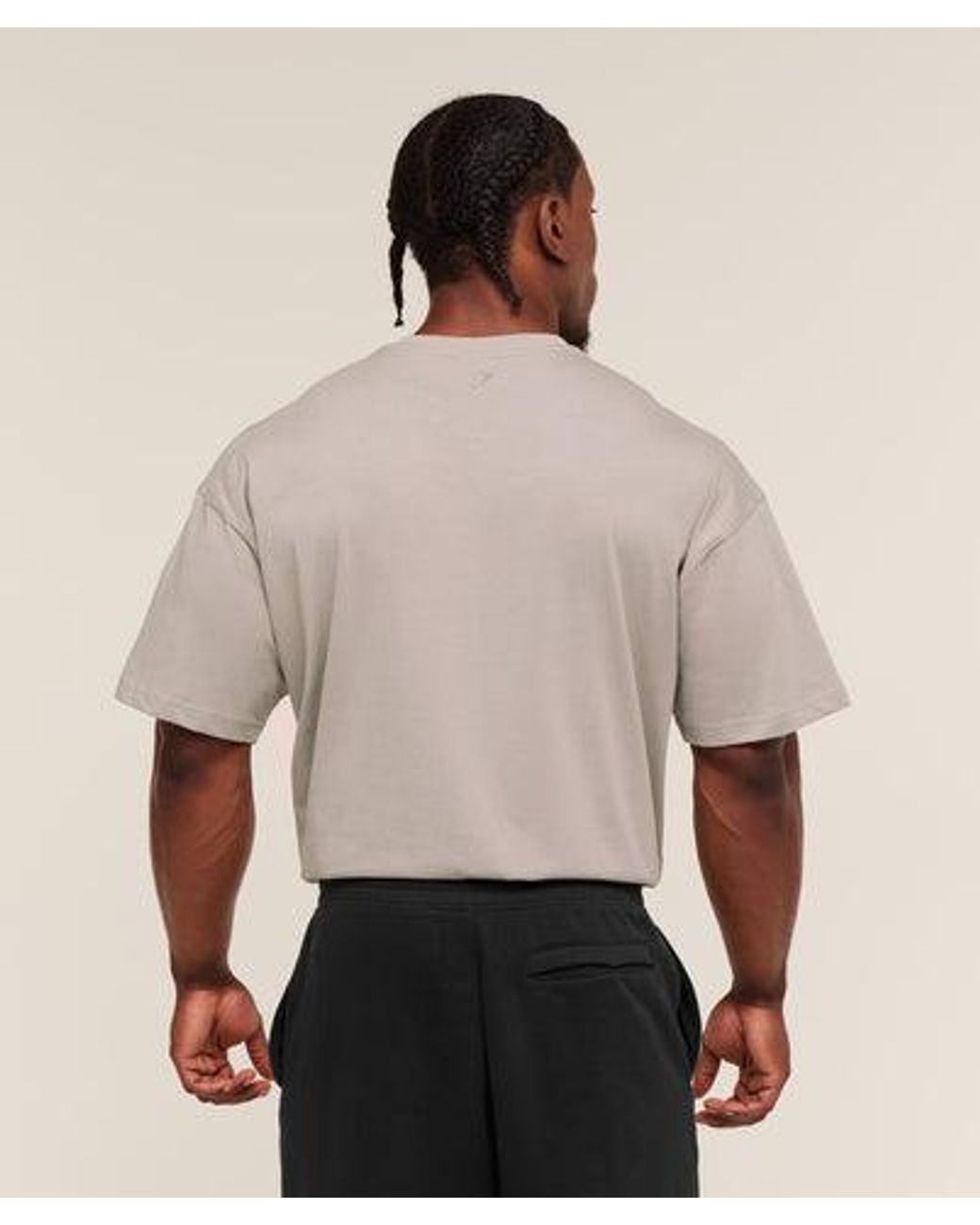 GYMSHARK Natural Olde English T-Shirt for men