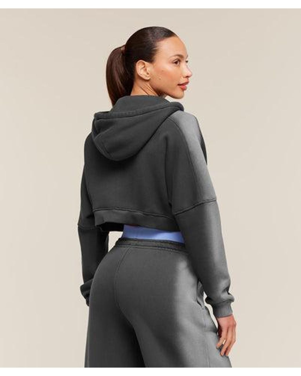 GYMSHARK Gray Pump Washed Zip Through Hoodie