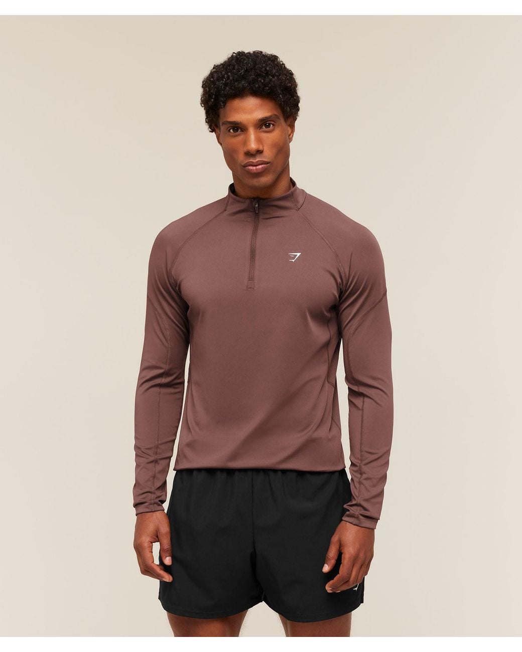 GYMSHARK Red Performance 1/4 Zip for men