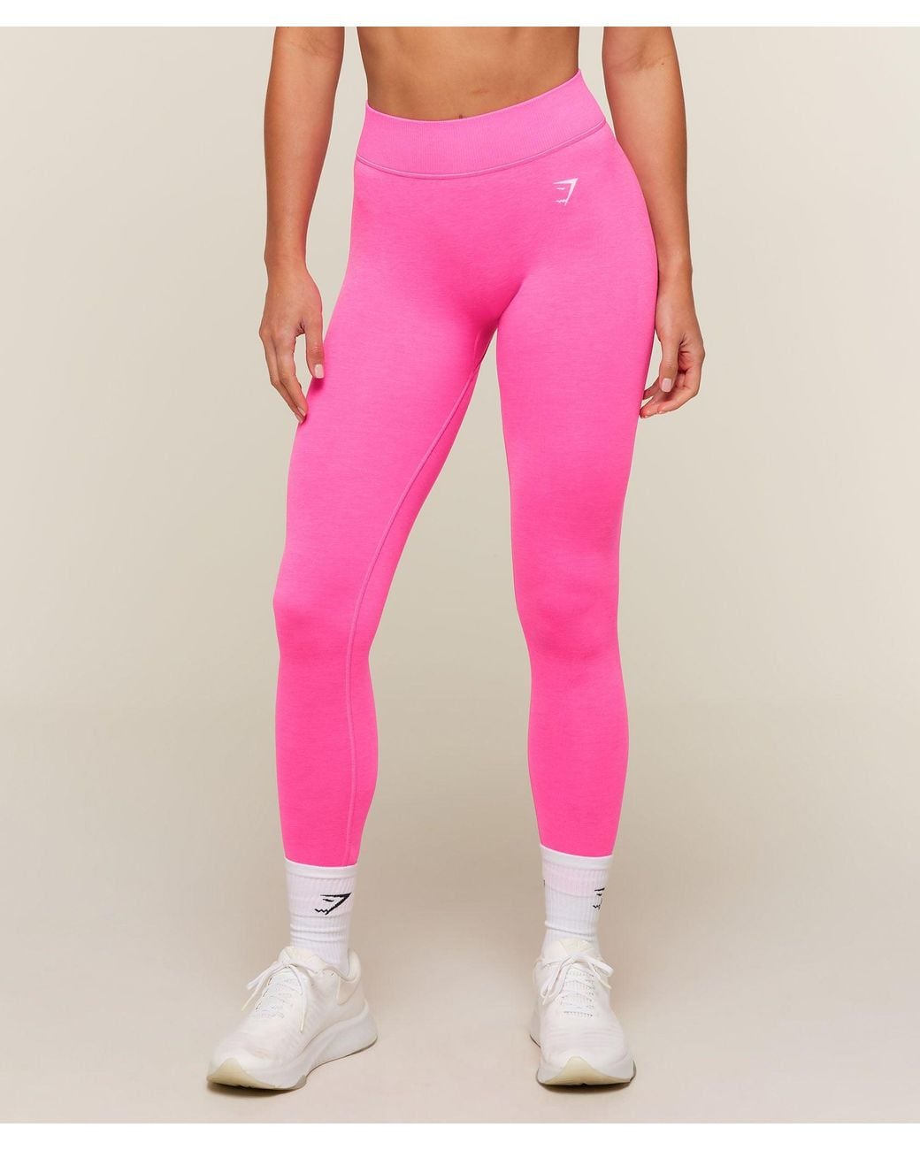 GYMSHARK Pink Relay Seamless Mid-Rise Leggings