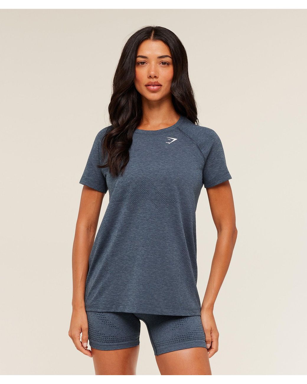 GYMSHARK Blue Vital Seamless 2.0 Light T-Shirt