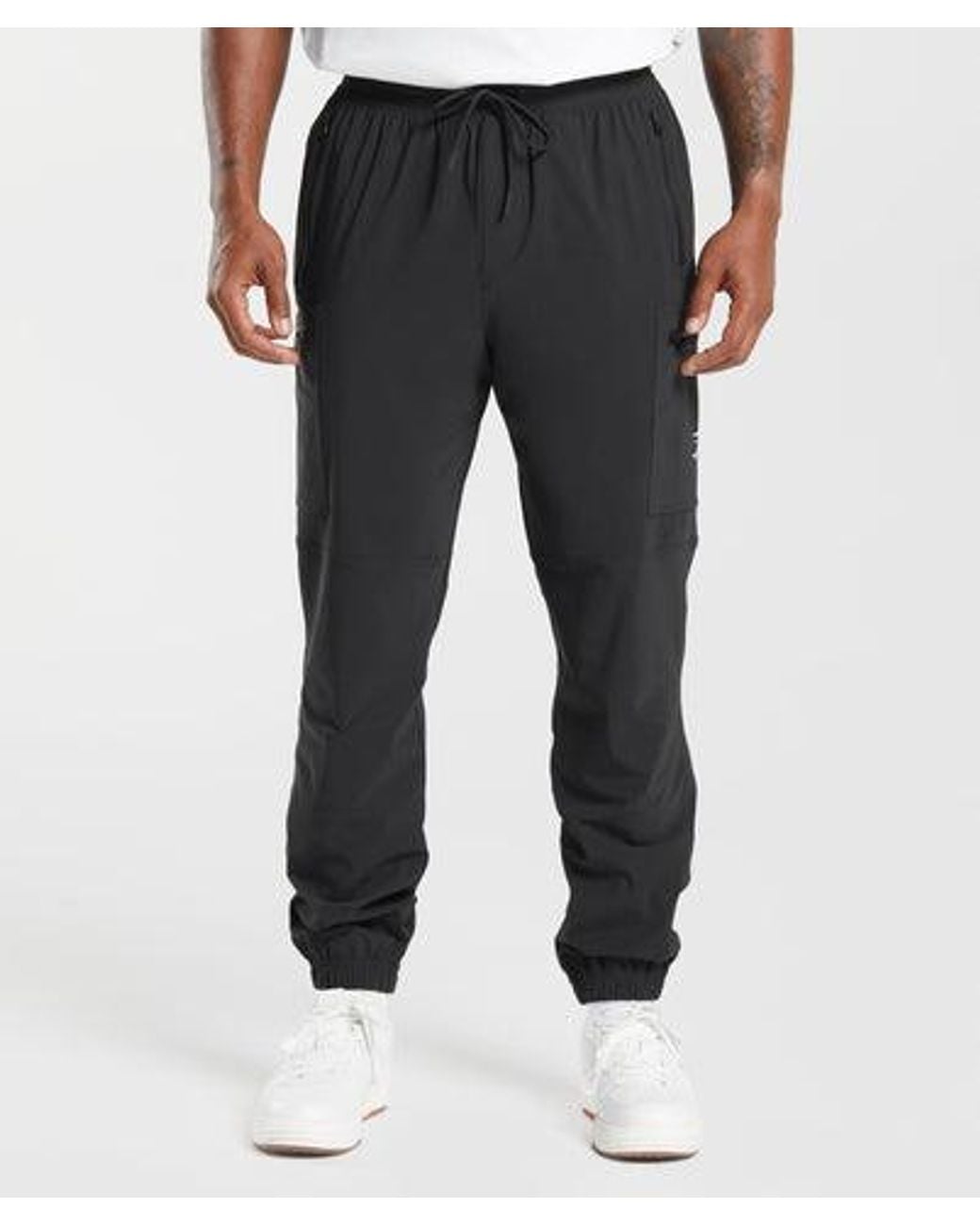 GYMSHARK Black Rest Day Cargo Pants for men
