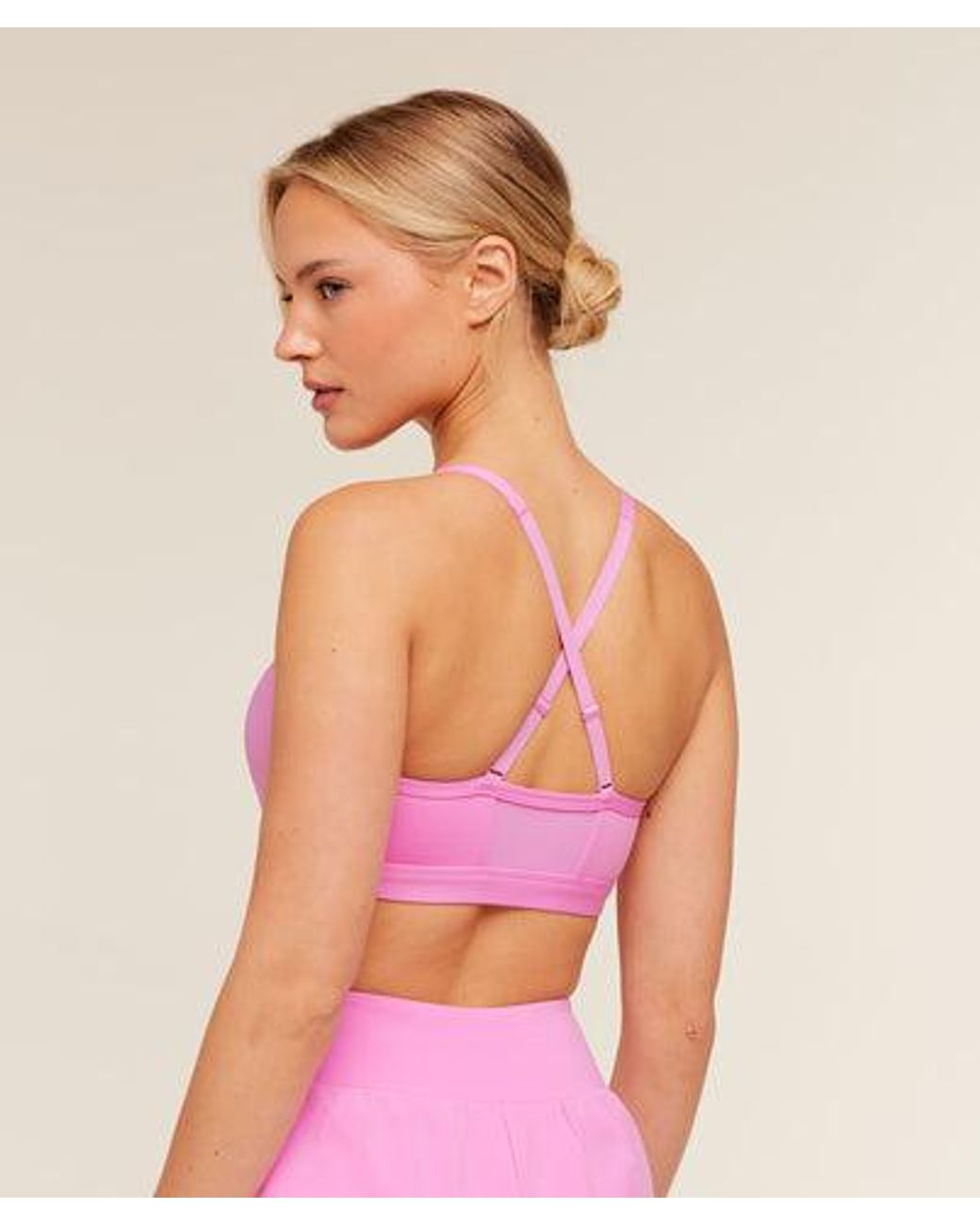 GYMSHARK Purple Ruched Sports Bra