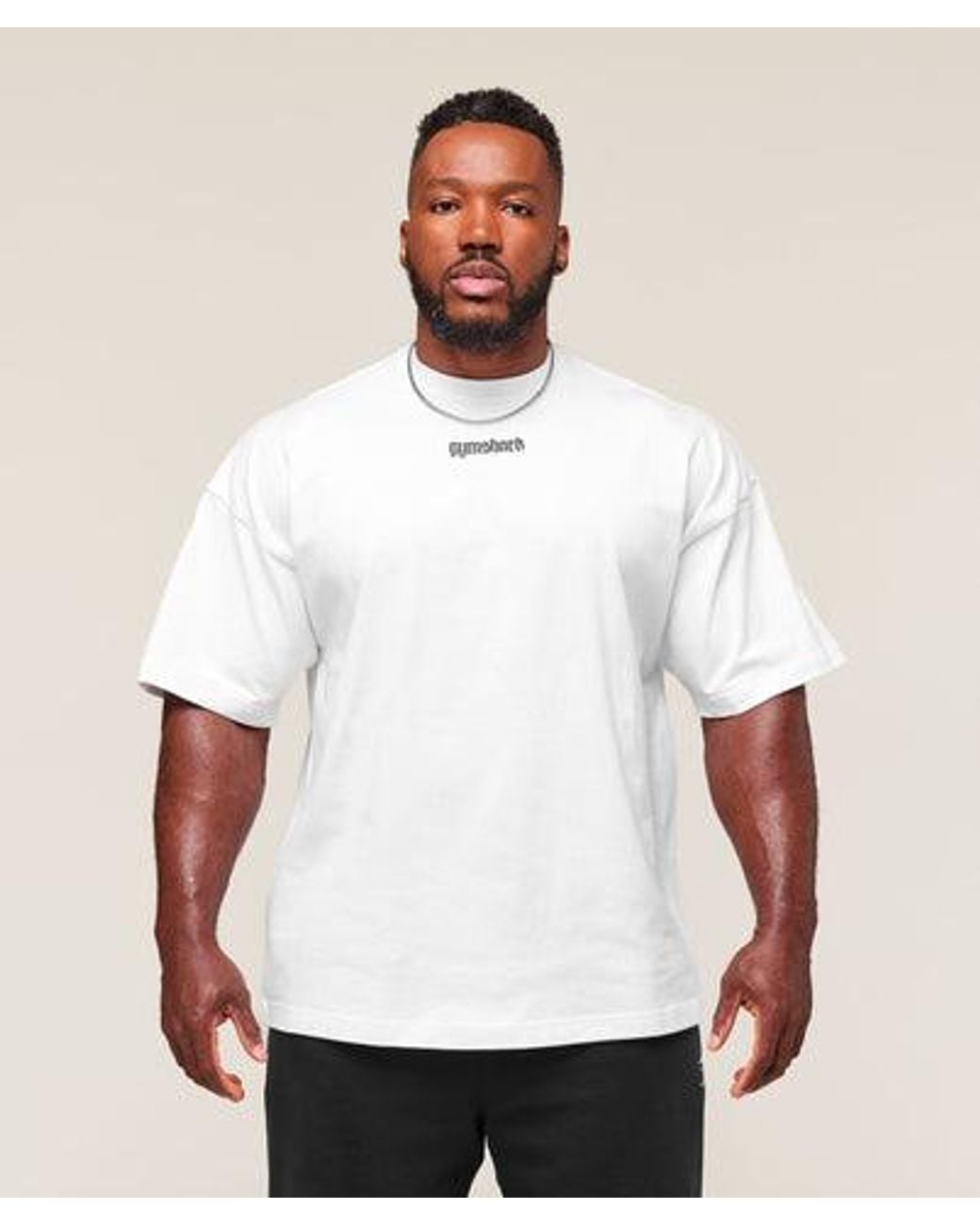 GYMSHARK White Prayer Hands T-Shirt for men