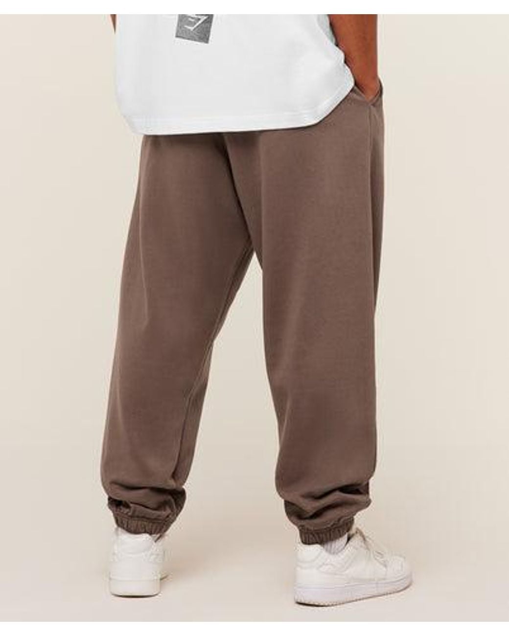 GYMSHARK Brown Crest Oversized Jogger for men