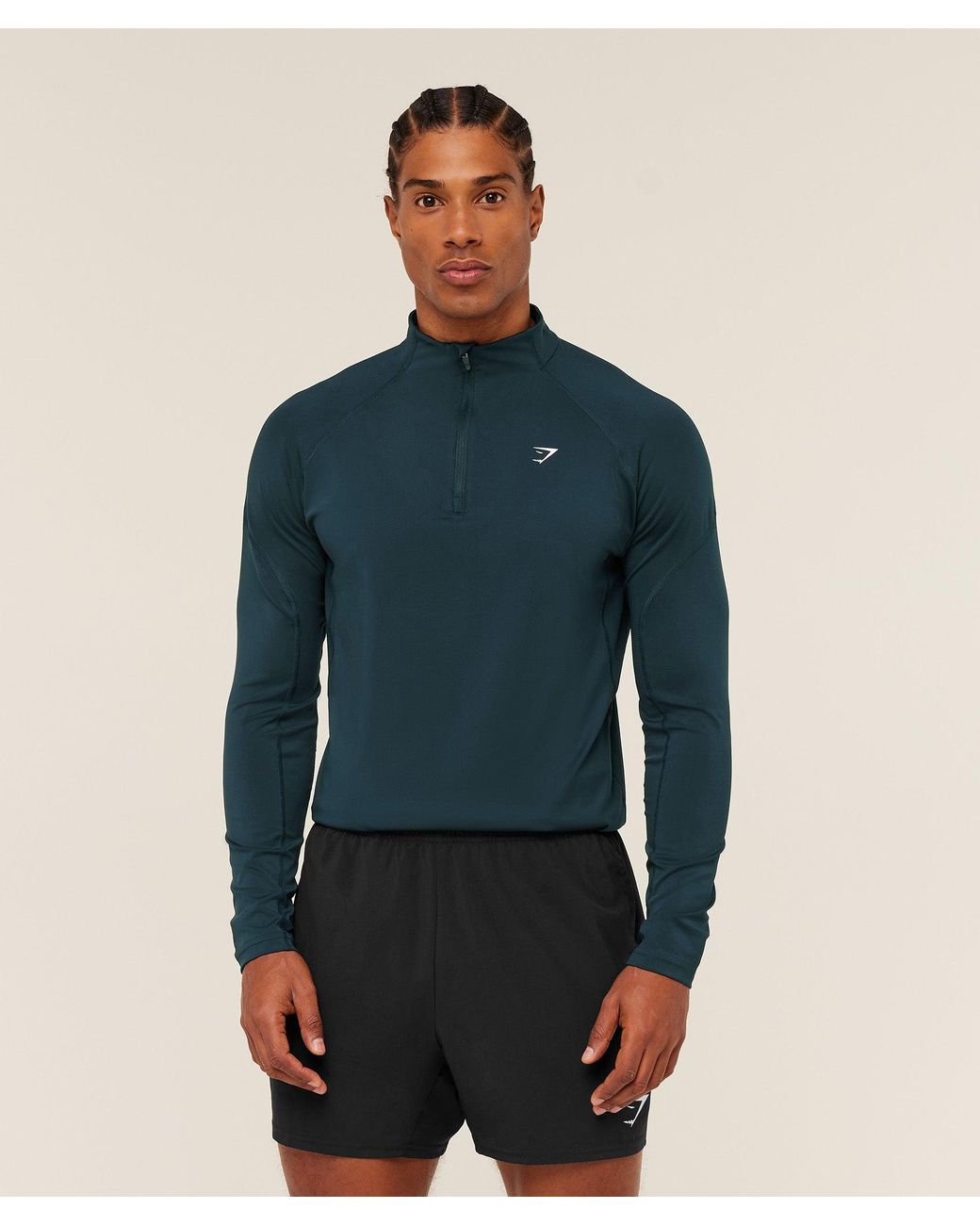 GYMSHARK Blue Performance 1/4 Zip for men