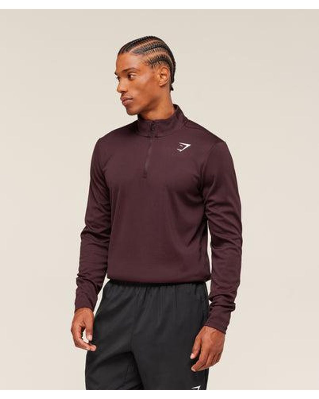 GYMSHARK Red Arrival 1/4 Zip for men