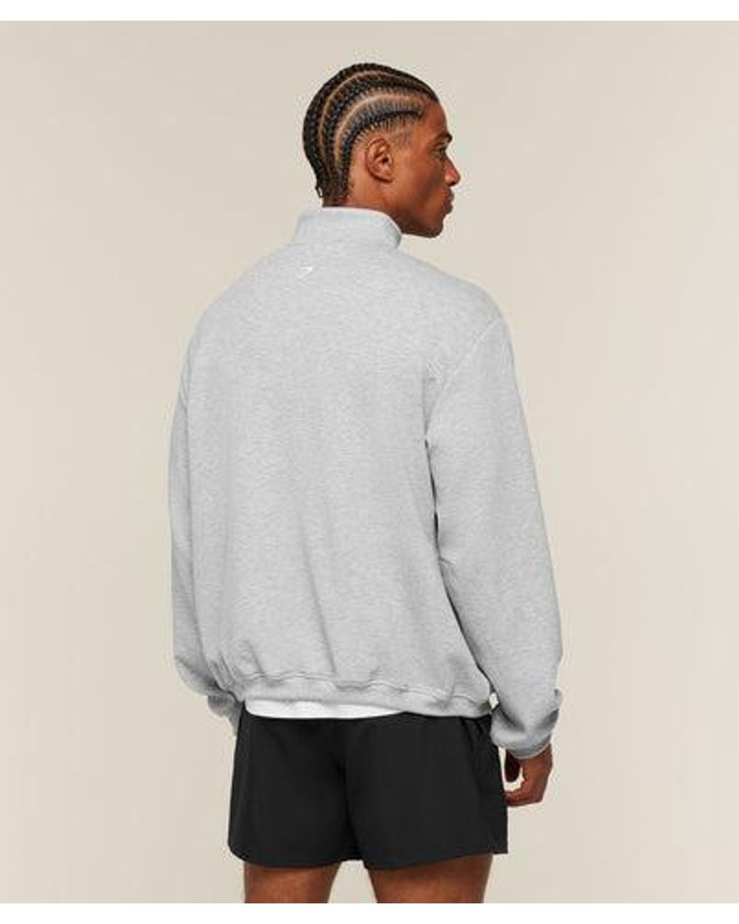 GYMSHARK Gray Train 1/4 Zip for men