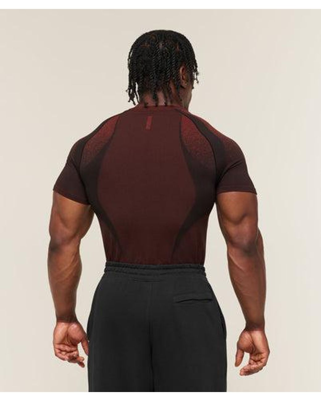 GYMSHARK Red Shadow Seamless T Shirt for men