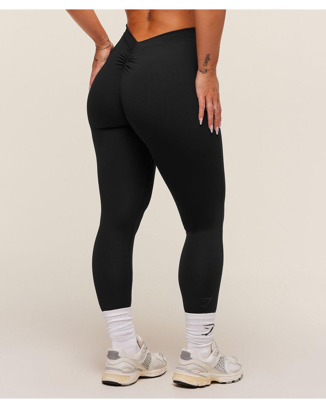 GYMSHARK Black Lifting Dipped Waistband Leggings