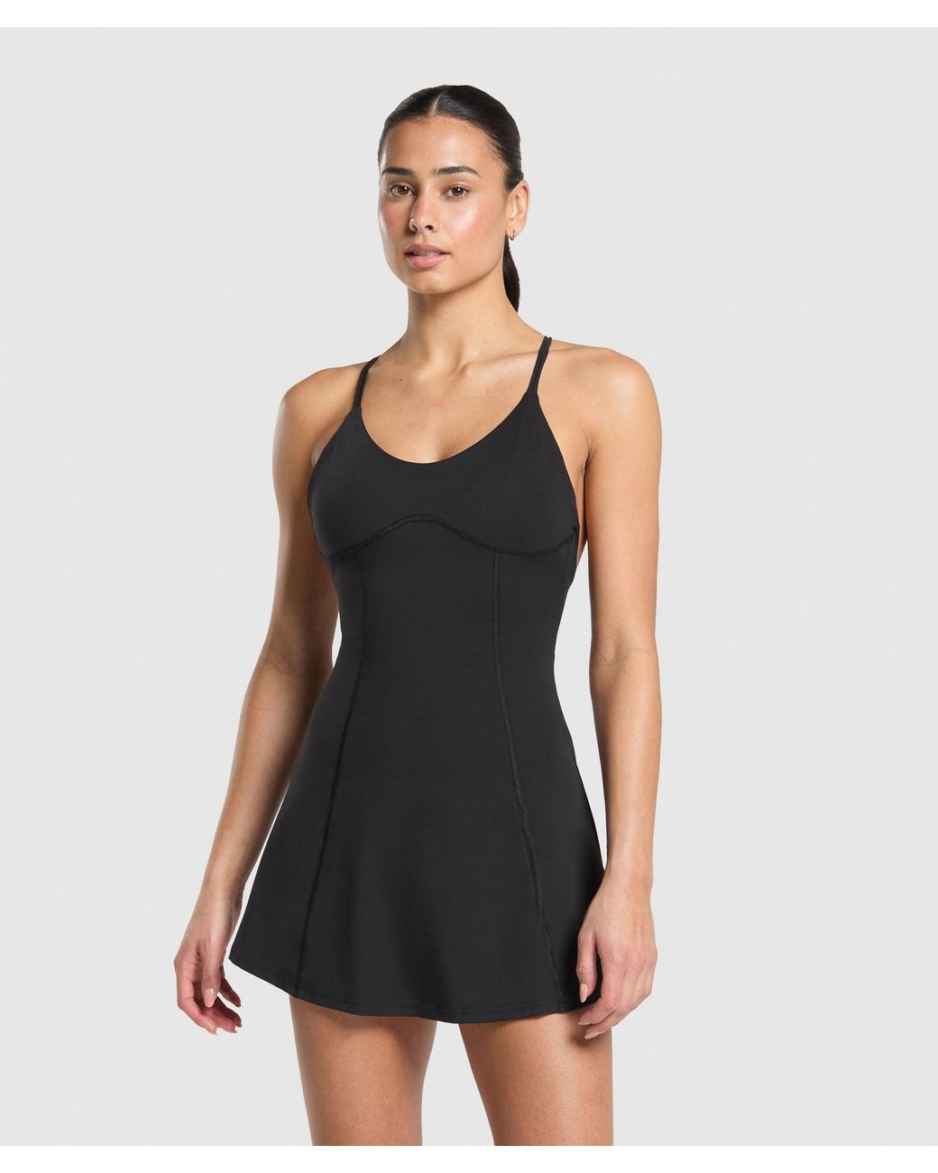 GYMSHARK Black Strappy 2-In-1 Dress