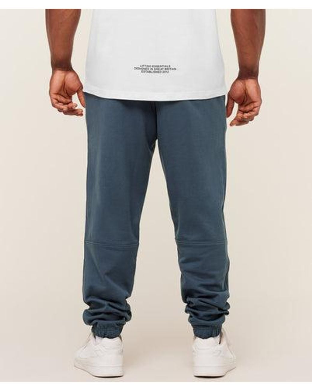 GYMSHARK Blue Olde English Joggers for men