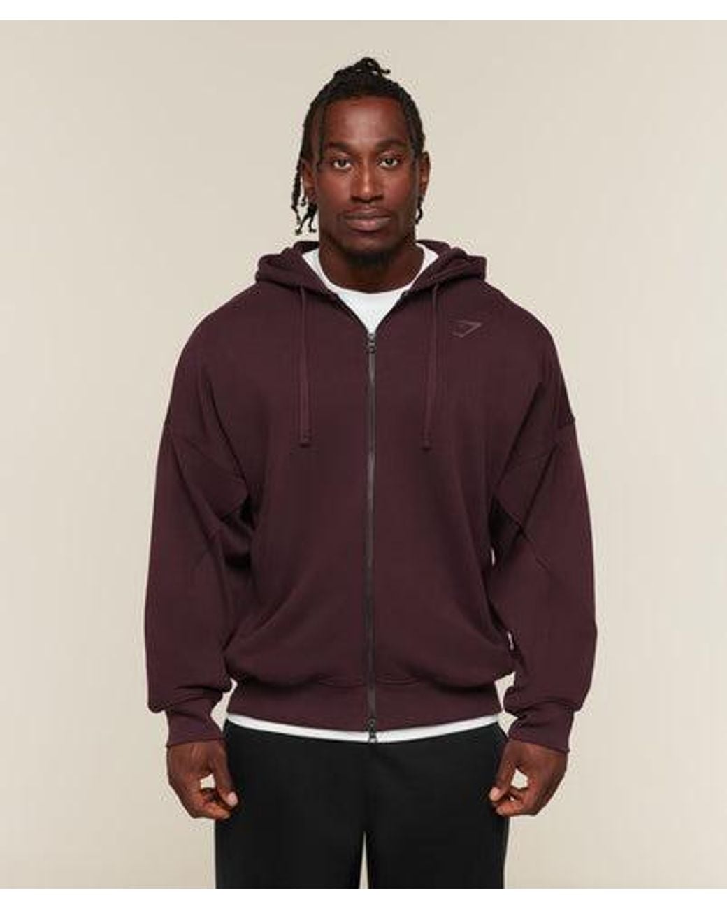 GYMSHARK Purple Power Zip Up Hoodie for men