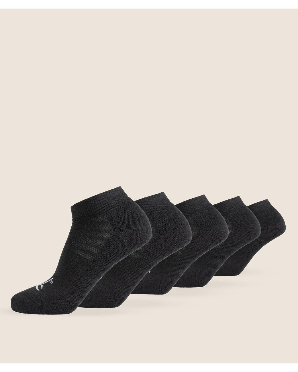 GYMSHARK Black Trainer Sock 5Pk