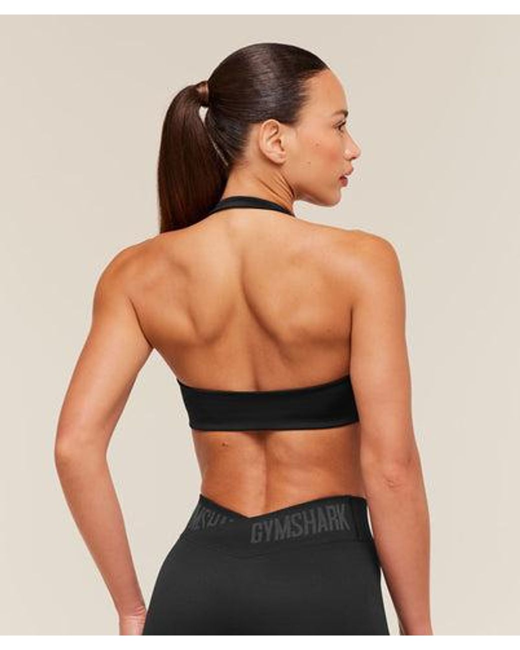 GYMSHARK Black Halter Bralette