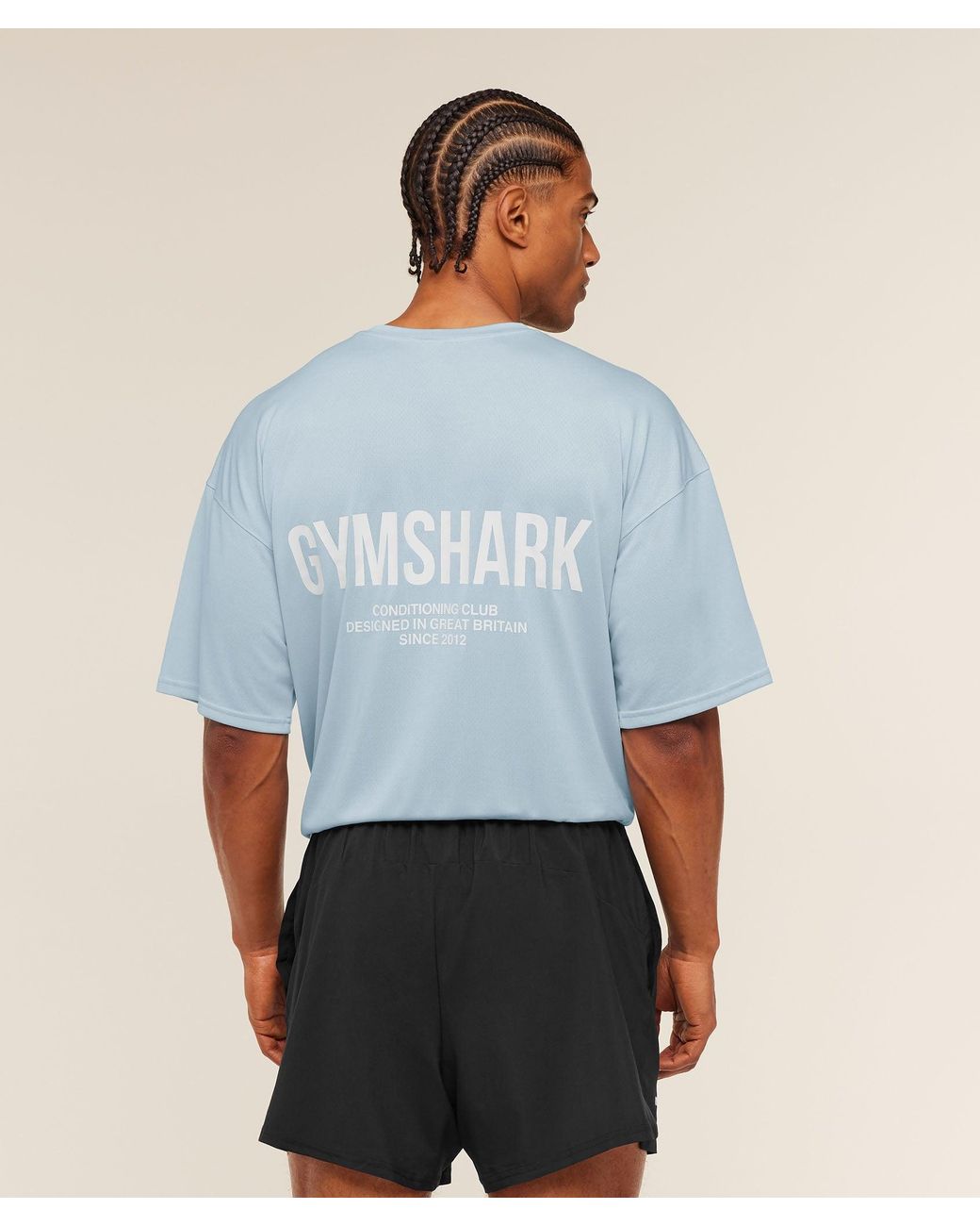 GYMSHARK Blue Conditioning Club Oversized T-Shirt for men
