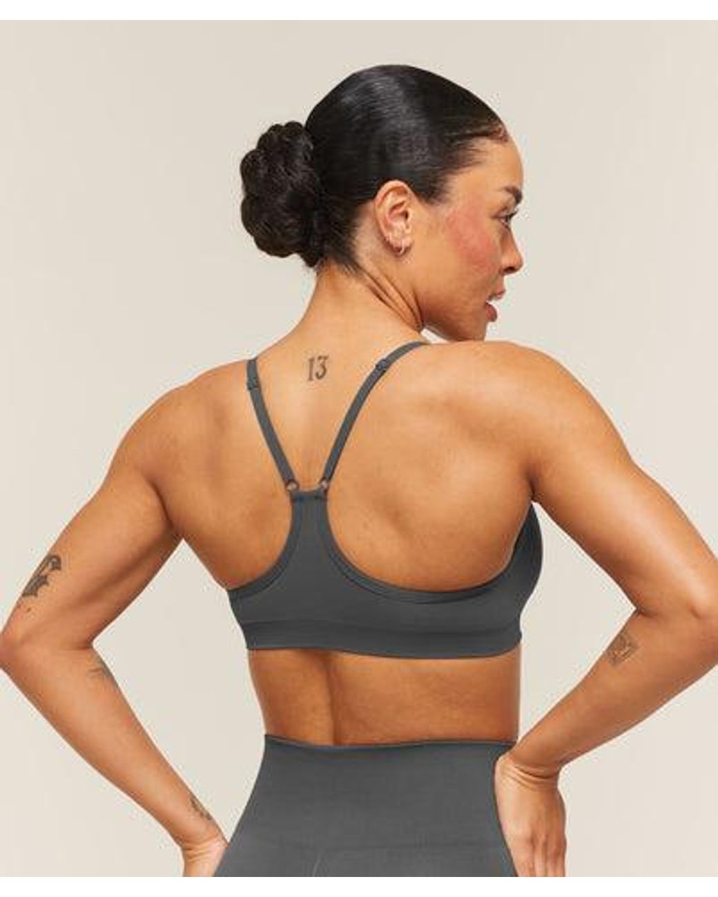 GYMSHARK Gray Everyday Seamless Racerback Sports Bra