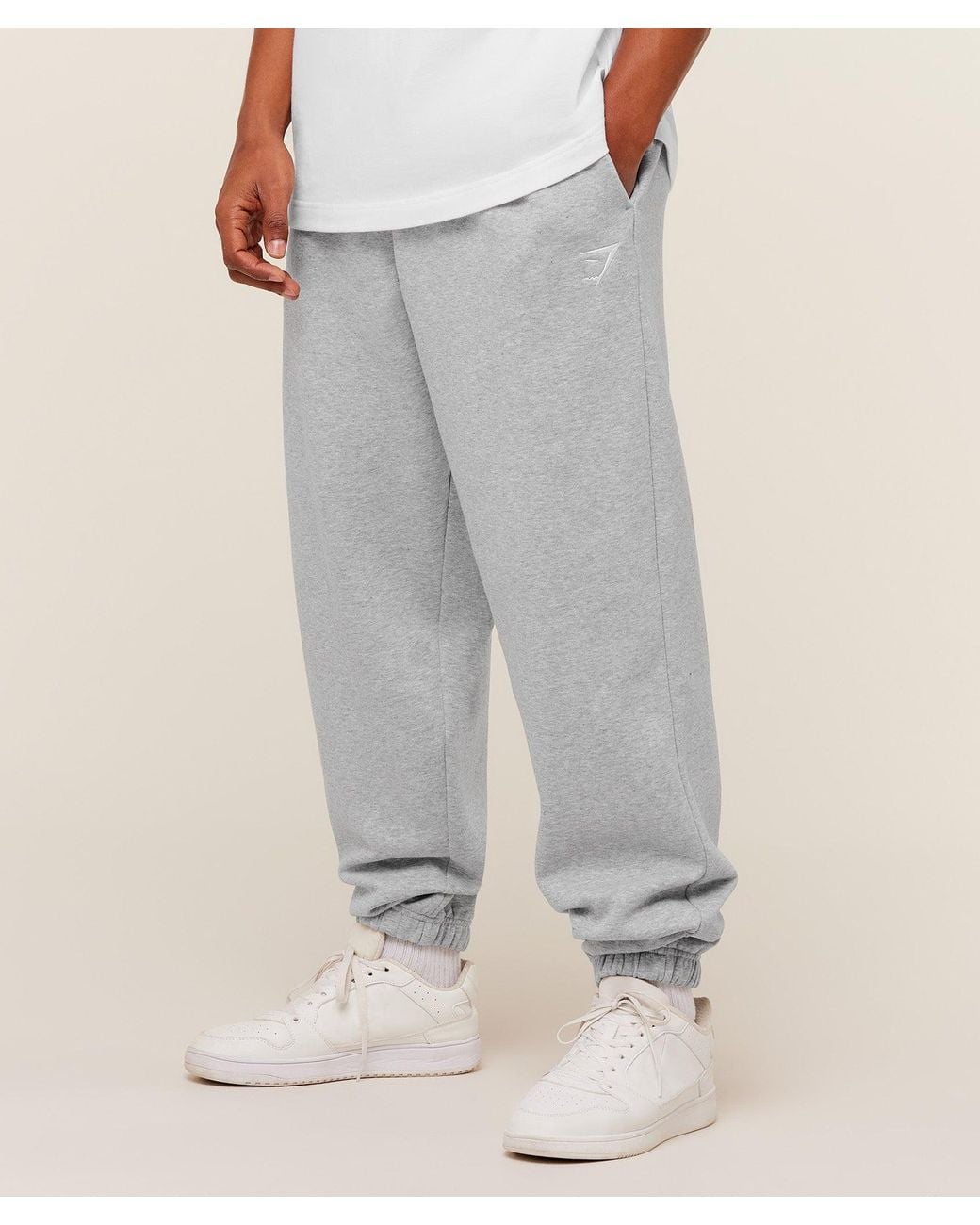 GYMSHARK Gray Crest Oversized Jogger for men