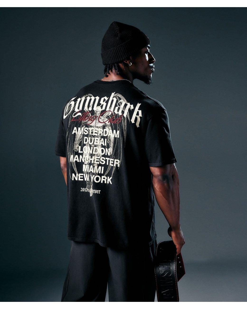 GYMSHARK Black Vengeance Graphic T-Shirt for men