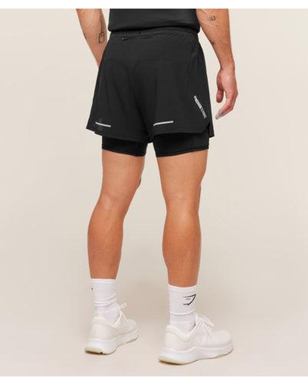 GYMSHARK Black Running 4" 2-In-1 Shorts for men