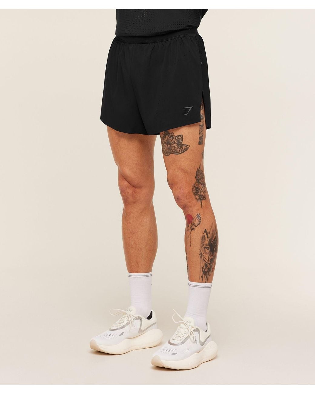 GYMSHARK Black Running Elite Race 5" Short for men