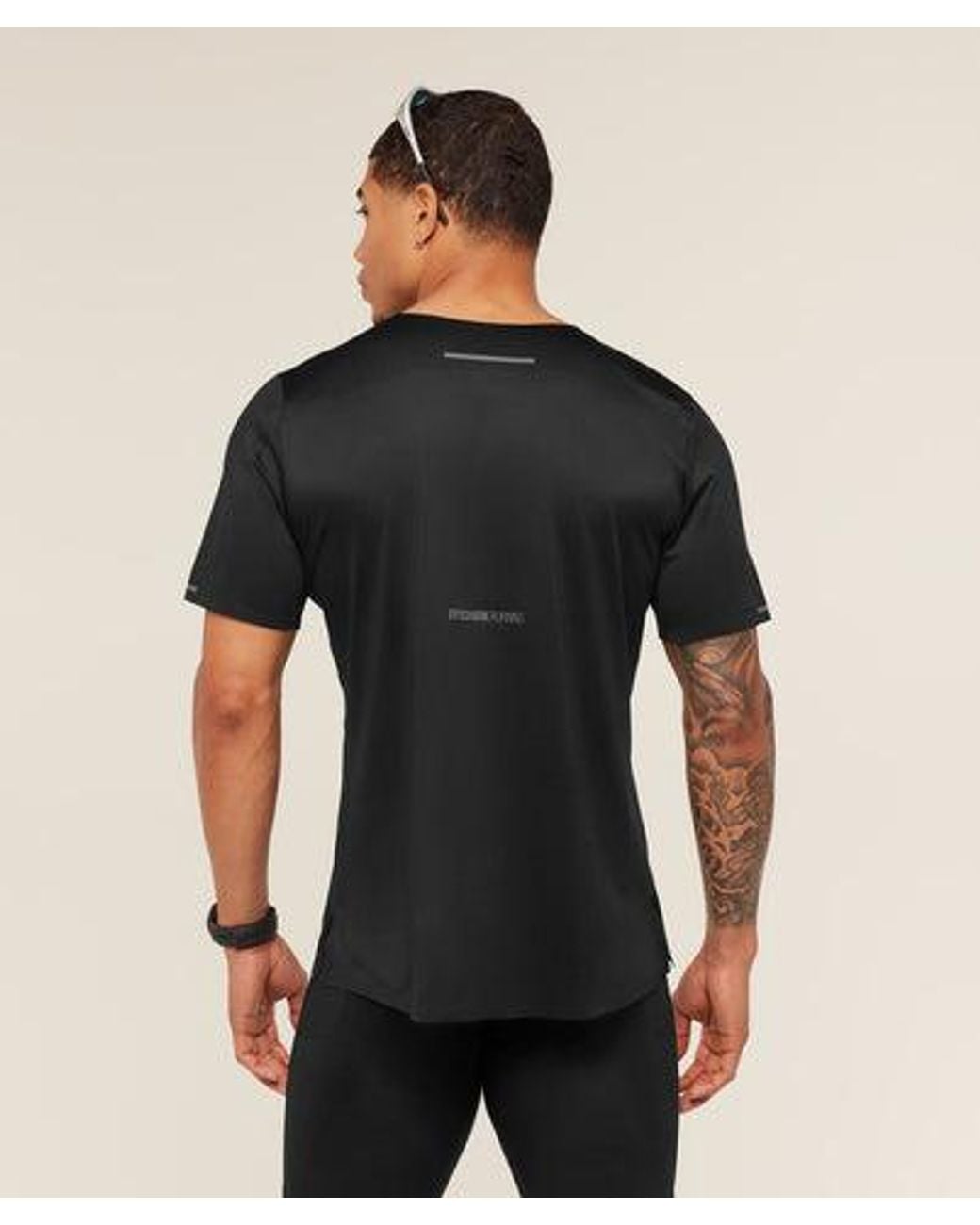 GYMSHARK Black Running Elite T-Shirt for men