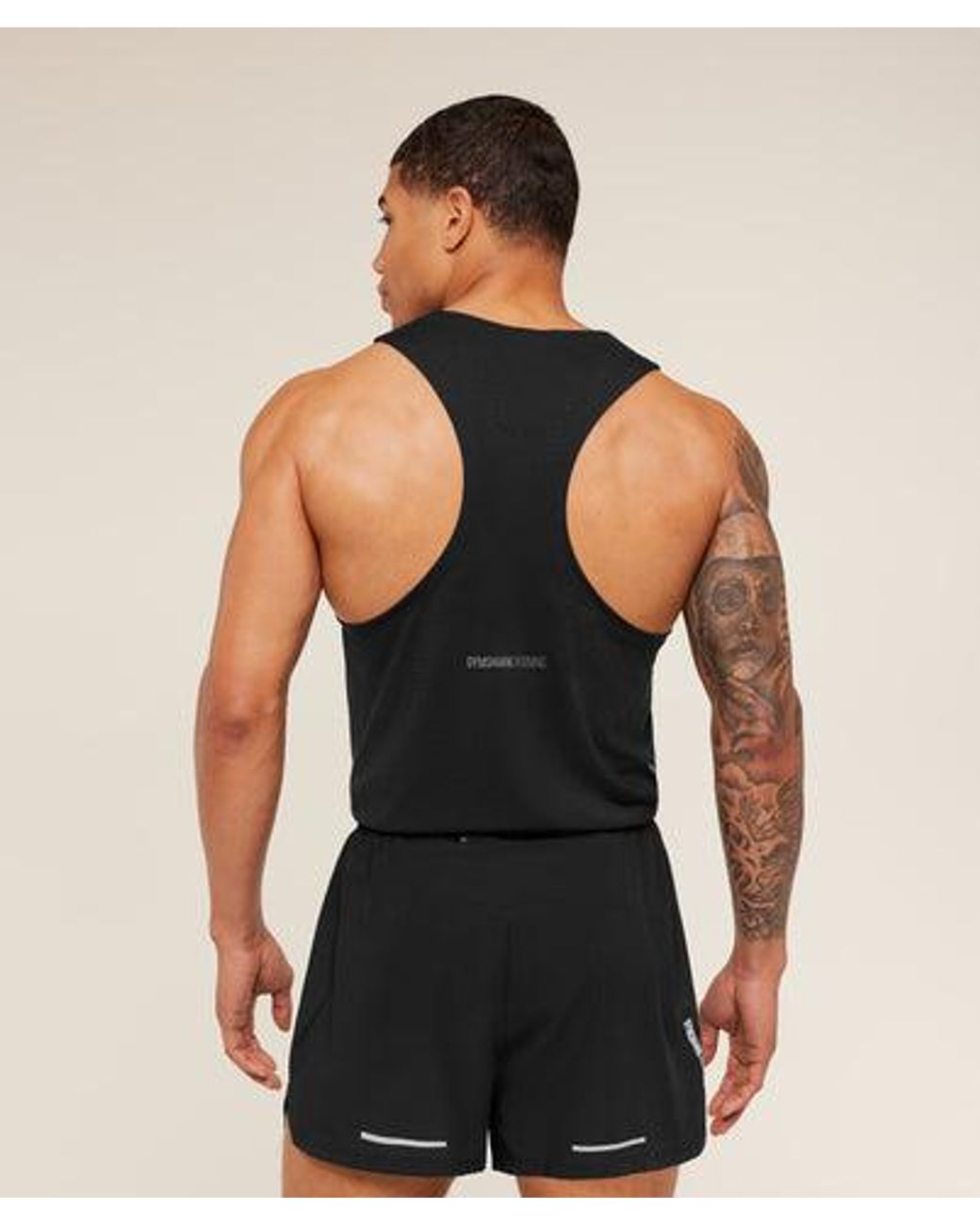 GYMSHARK Black Seamless Running Tank for men