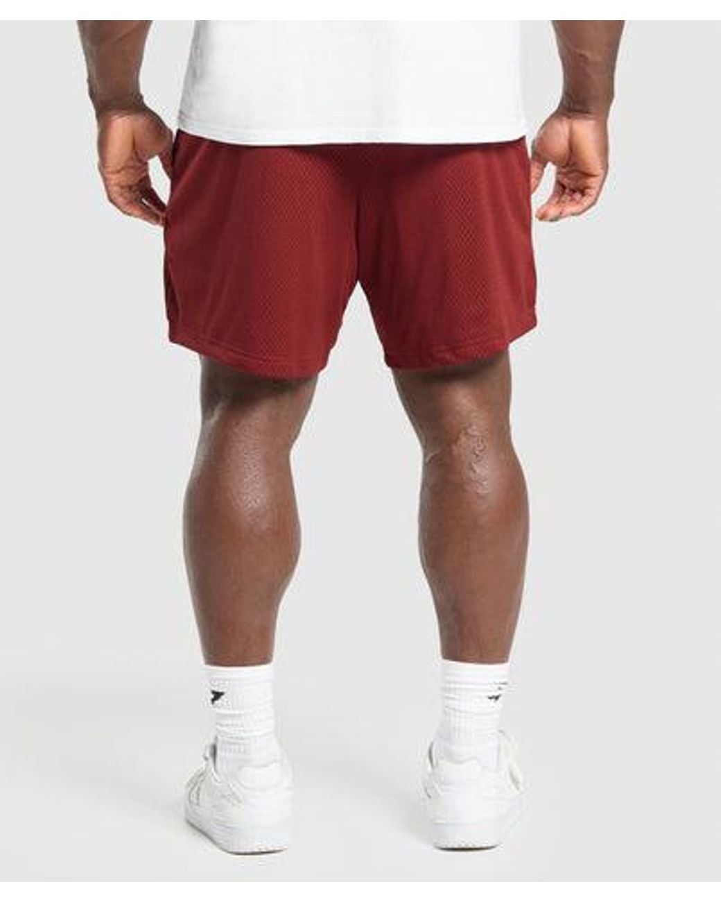 GYMSHARK Red Lifting Mesh 7" Shorts for men
