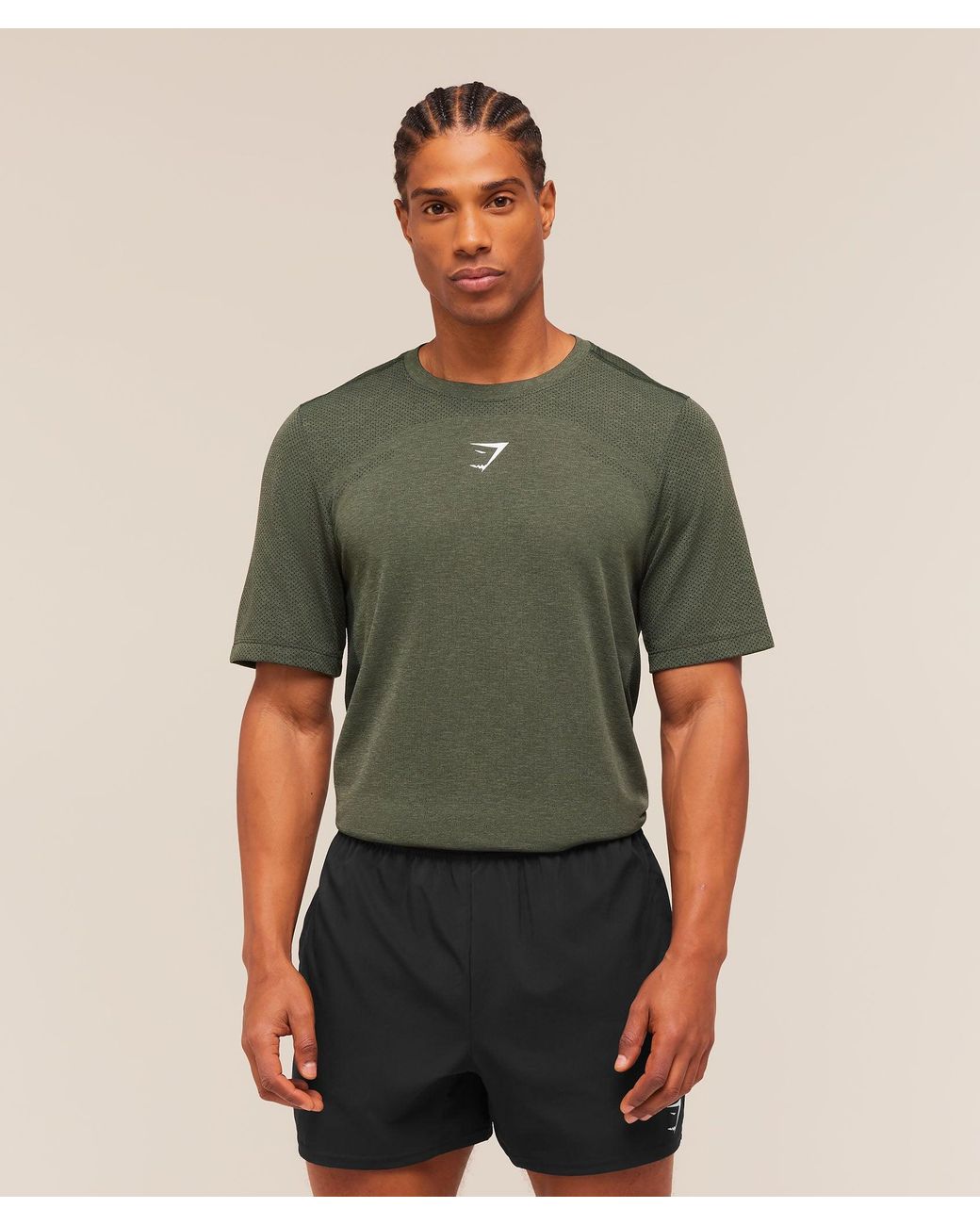 GYMSHARK Green Lightweight Seamless T-Shirt for men
