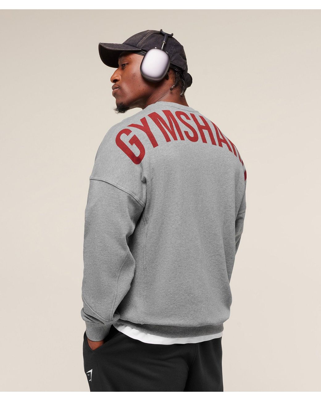 GYMSHARK Gray Power Crew for men