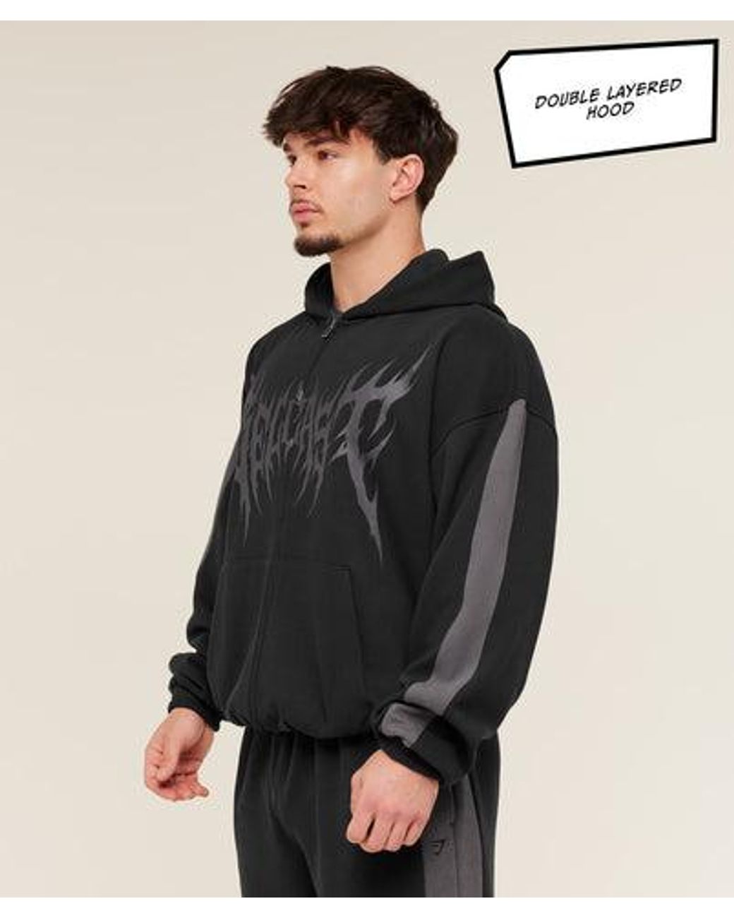 GYMSHARK Black X Carlos Belcast Zip Up Hoodie for men