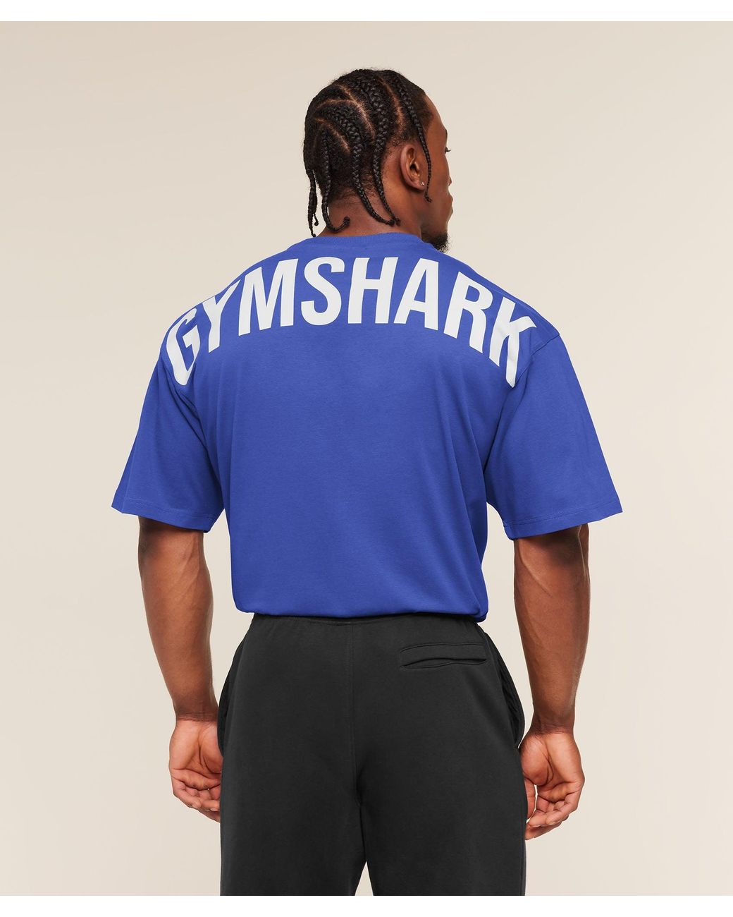 GYMSHARK Blue Power T-Shirt for men