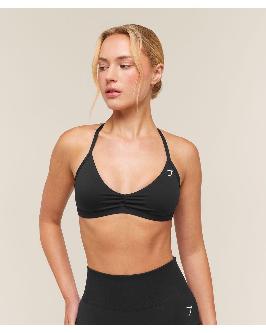 GYMSHARK Black Minimal Sports Bra 2.0