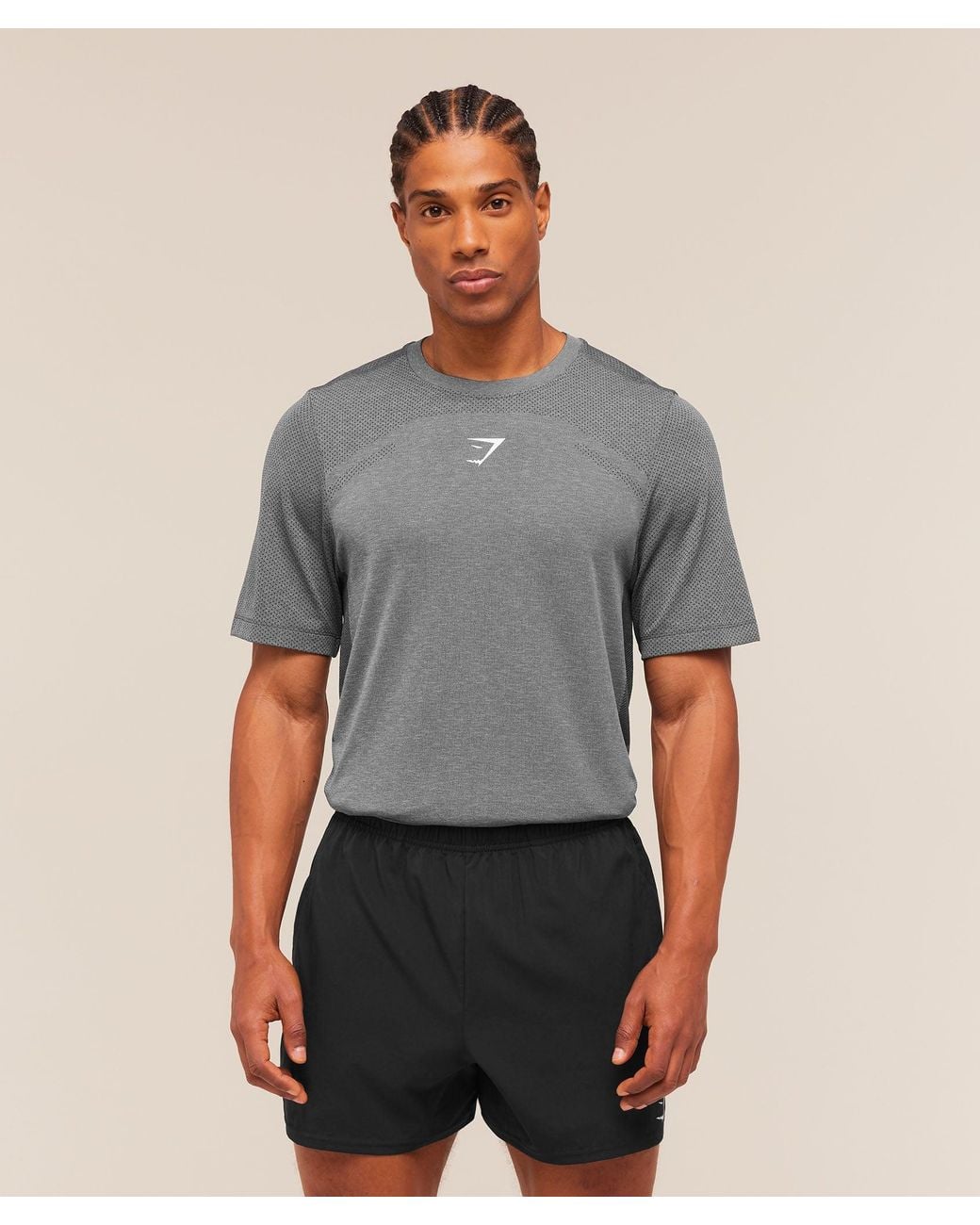 GYMSHARK Gray Lightweight Seamless T-Shirt for men