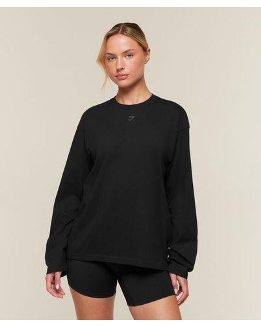 GYMSHARK Black For The Ones Who Show Up Graphic Long Sleeve Top