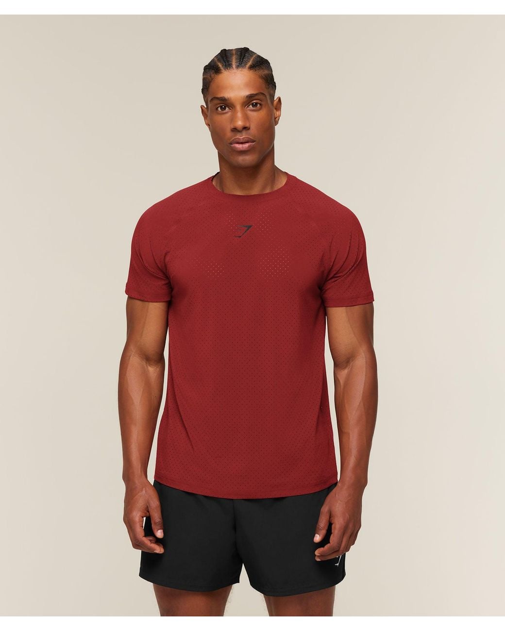 GYMSHARK Red Ultra Light Performance T-Shirt for men
