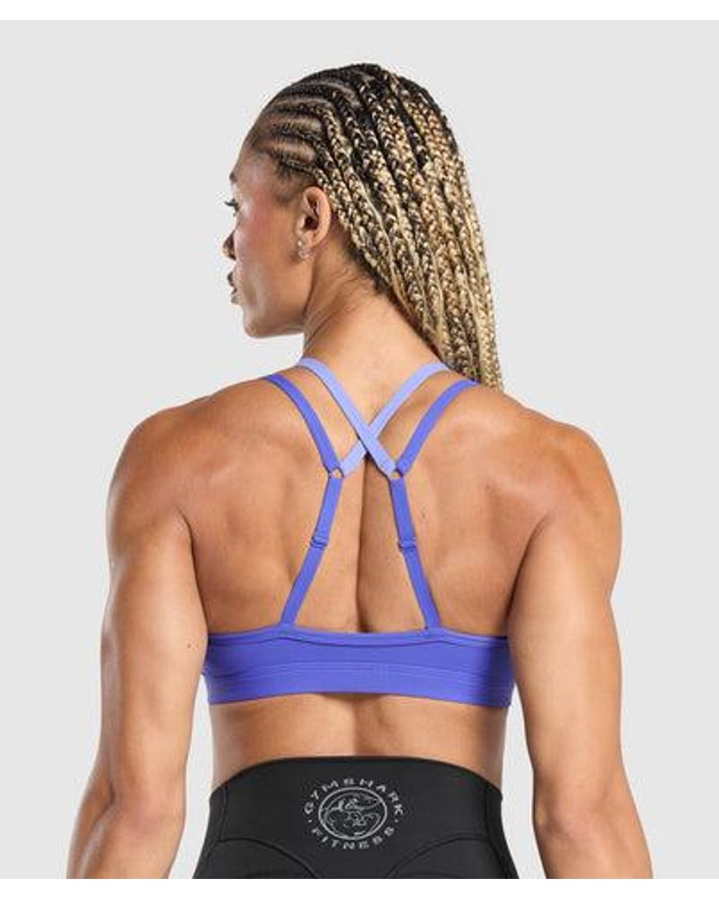GYMSHARK Blue Double Up Sports Bra