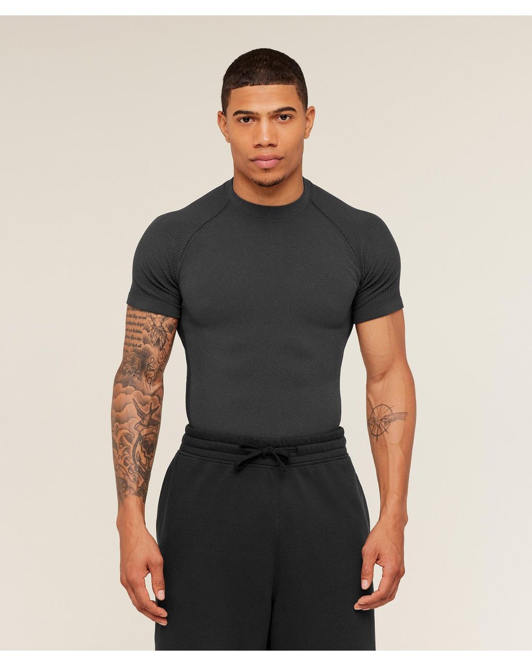 GYMSHARK Black Physique T-Shirt for men