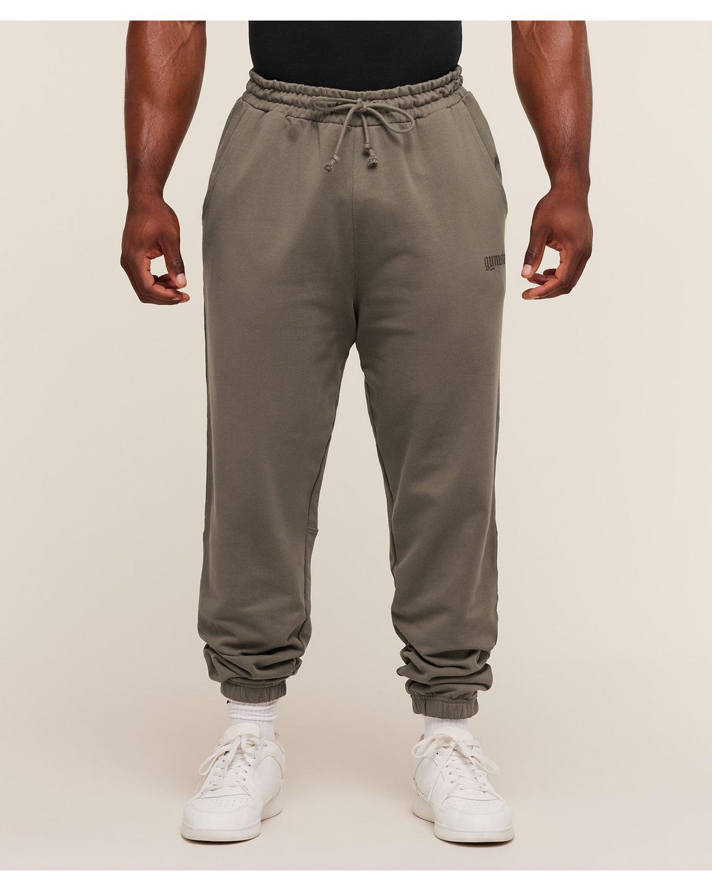 GYMSHARK Natural Olde English Joggers for men