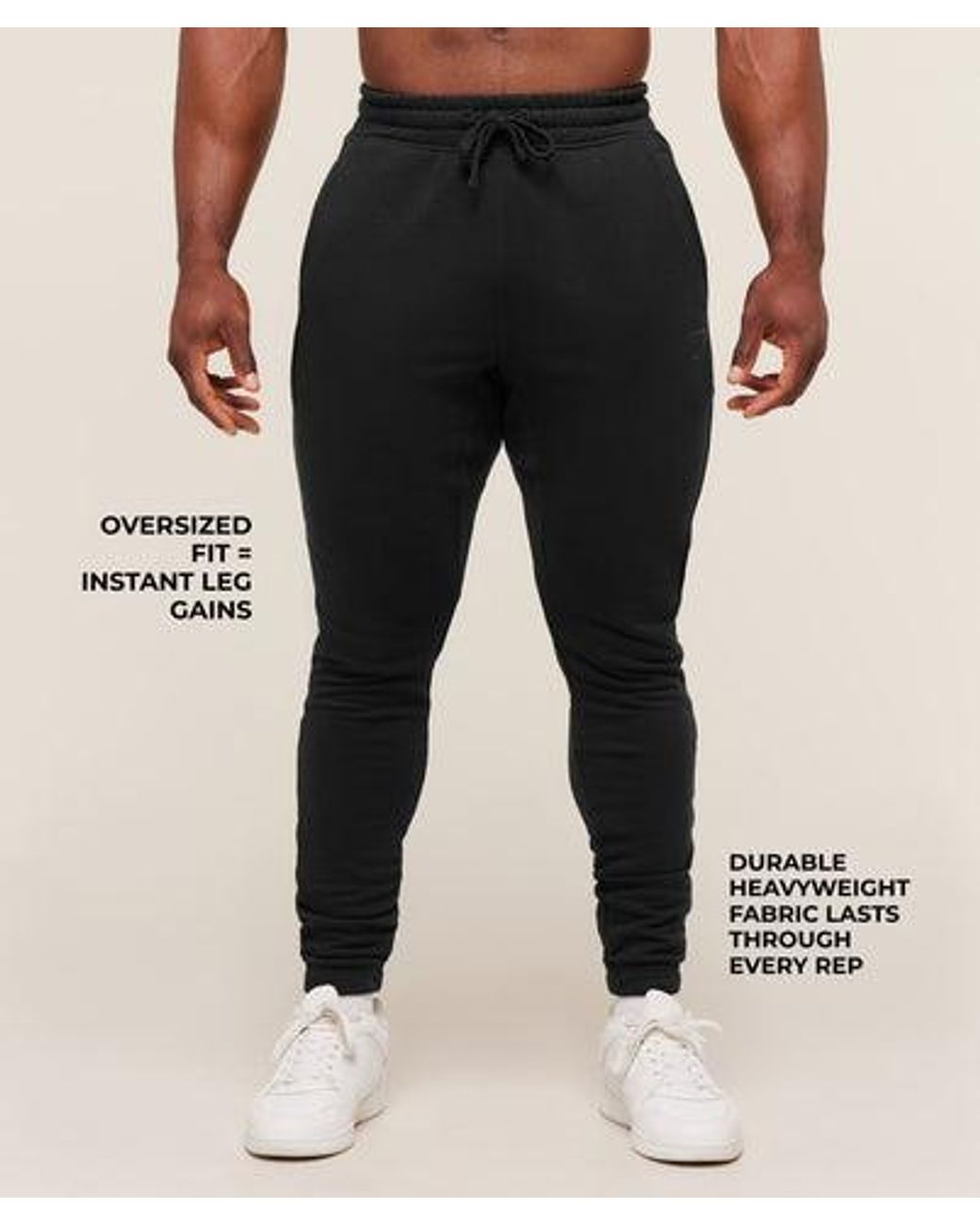 GYMSHARK Black Power Wordmark Jogger for men