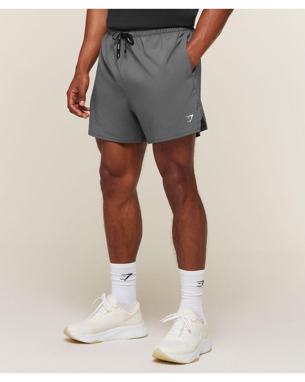 GYMSHARK Gray Train 5" Shorts for men