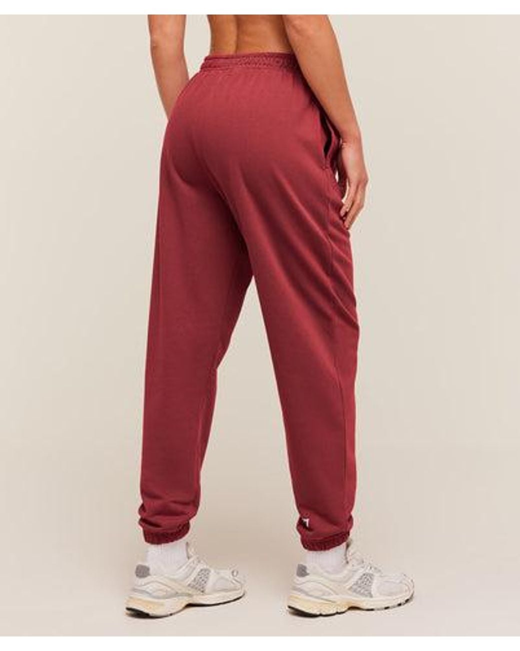 GYMSHARK Red Strength And Fitness Crest Graphic Joggers