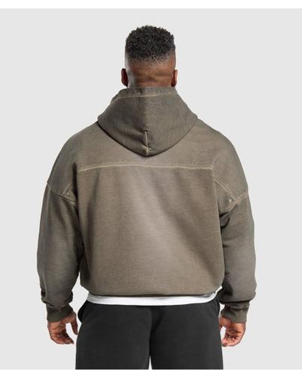 GYMSHARK Brown Heavyweight Hoodie for men