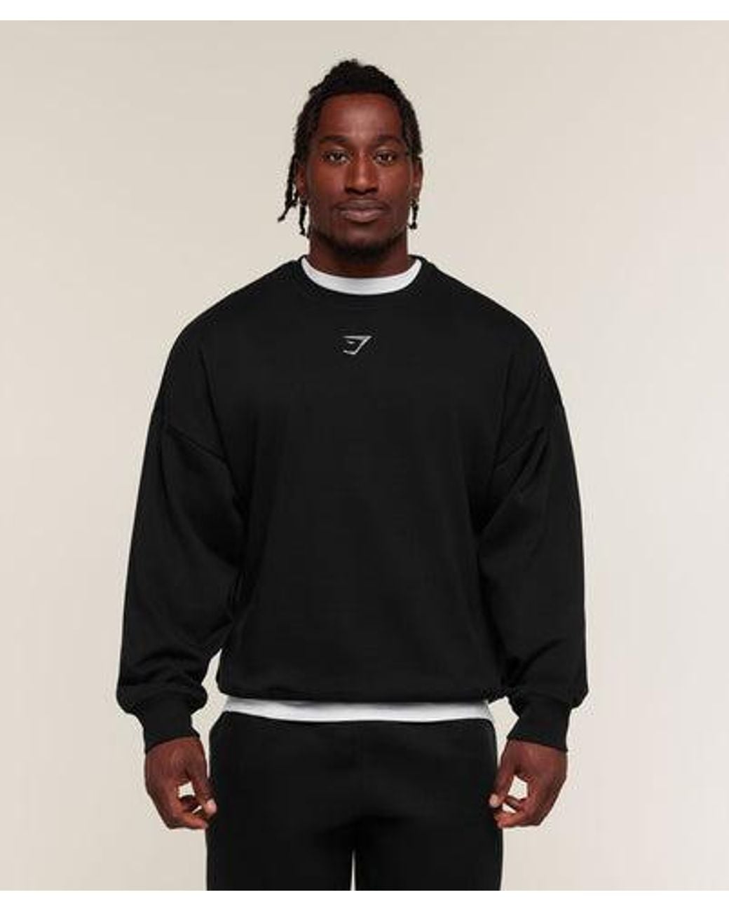 GYMSHARK Black Chrome Graphic Sweatshirt for men
