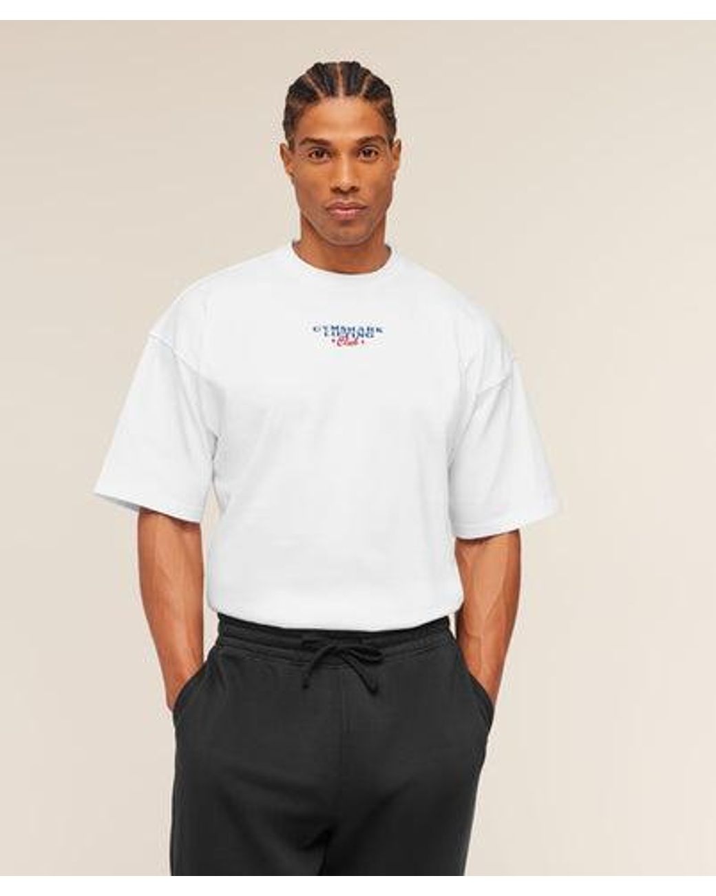 GYMSHARK White Trophy Graphic T-Shirt for men