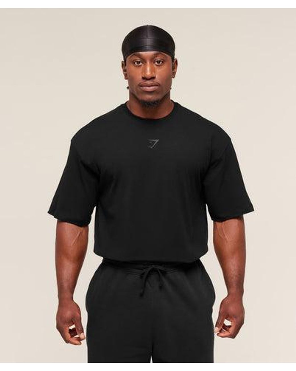 GYMSHARK Black Power T-Shirt for men