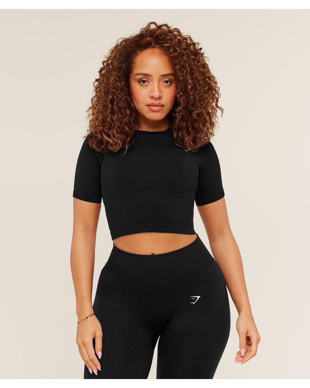 GYMSHARK Black Lift Seamless Short Sleeve Top
